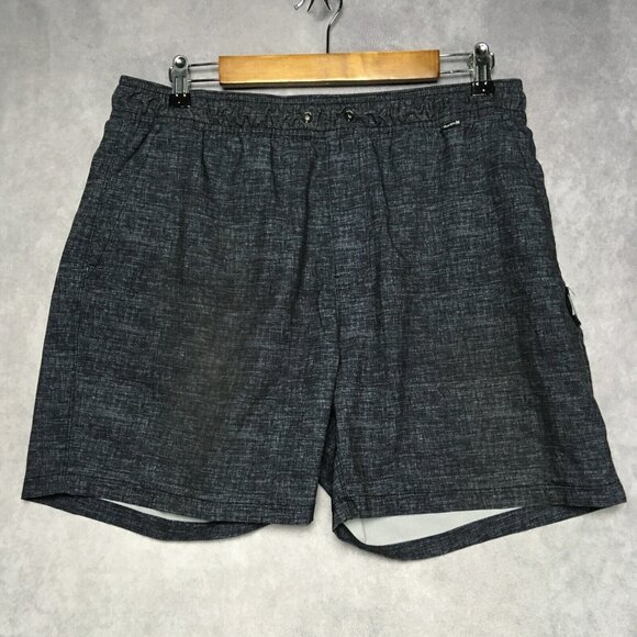 Hurley Men Swim Trunks Shorts size Large Blue Gray Elastic Waist - Lot of 2 Pair - Picture 5 of 16